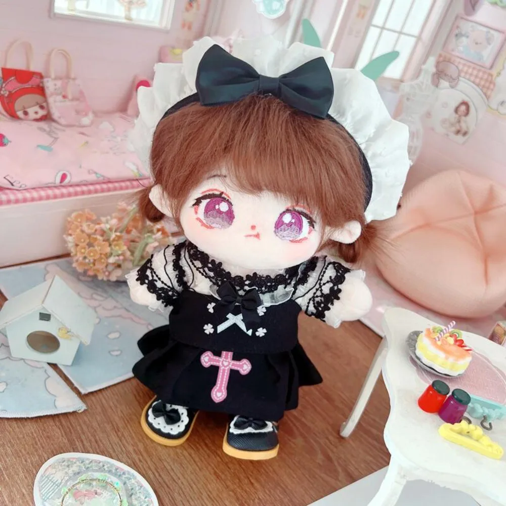 

Maid Dress 20cm Cotton Doll Clothes Outfit Kawaii Cotton Doll's Clothes Mini Lolita Plush Doll Clothes Doll Accessories
