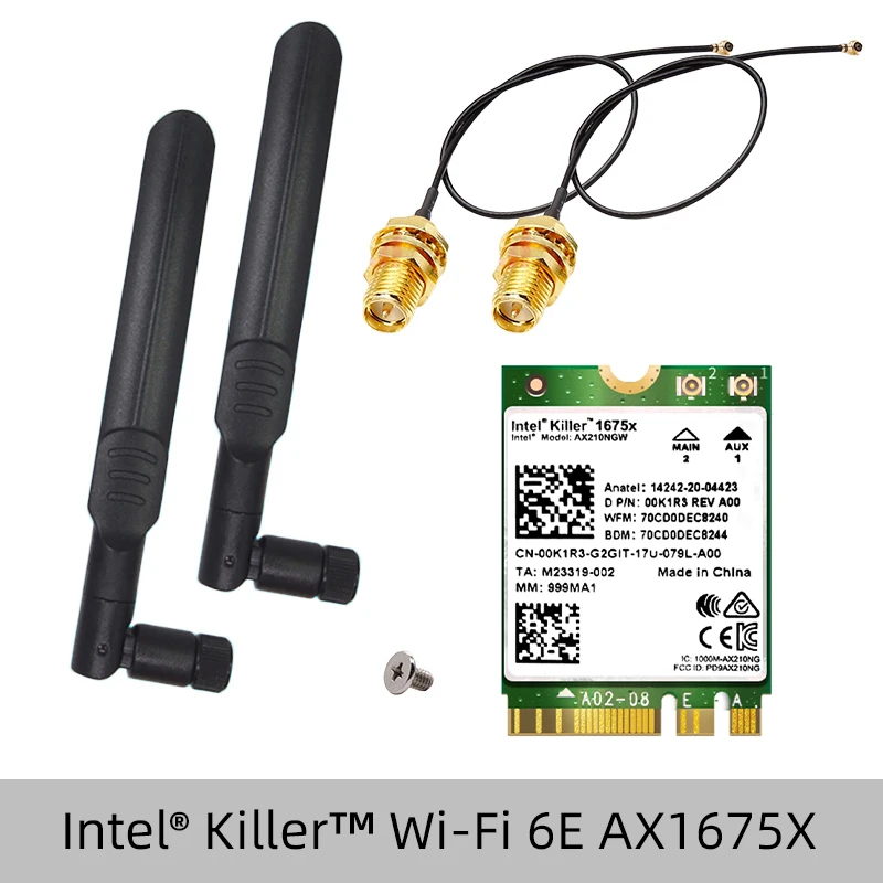 Intel Killer Wi-Fi 6E Bluetooth 5.3 Wireless AX1675X AX200NGW AX210NGW for ASRock DeskMini DeskMeet M.2 WiFi Card