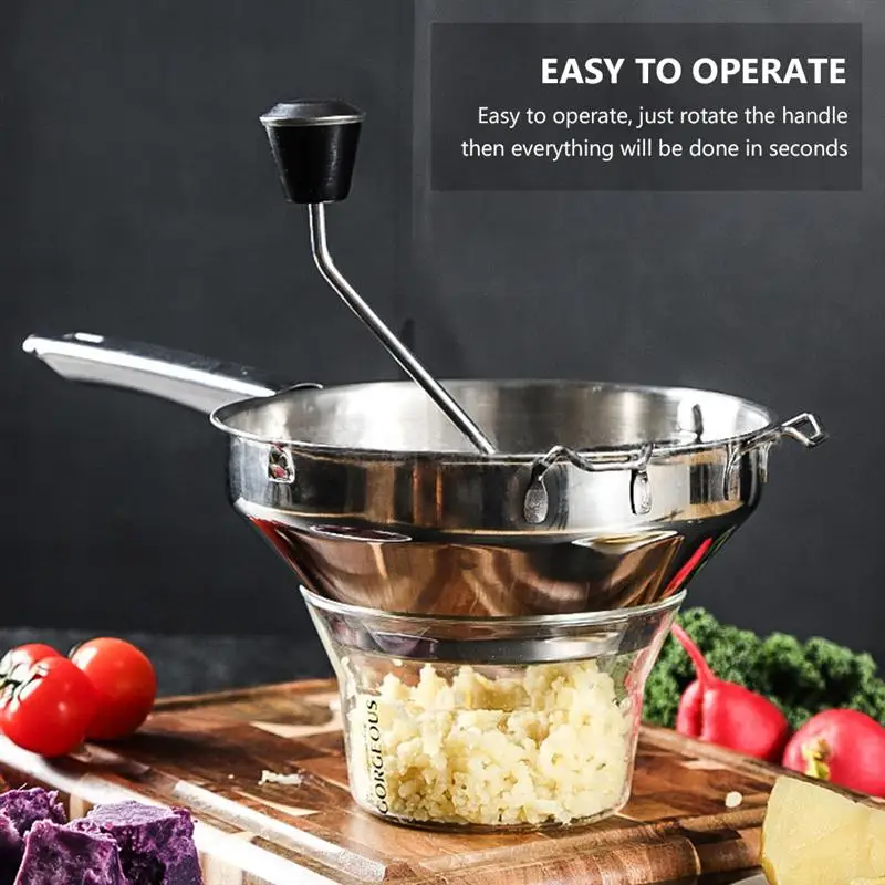 Stainless Steel Food Milling Churn The Ultimate Kitchen Restaurant Gourmet Tool for Mashing Potatoes, Fruits and Vegetables!