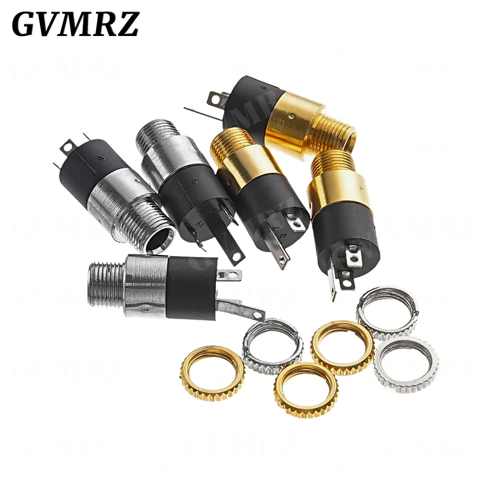 5PCS 3.5MM Cylindrical Socket PJ-392 Stereo Female Socket Jack With Screw 3.5 Audio Video Headphone Connector PJ392 GOLD PLATED