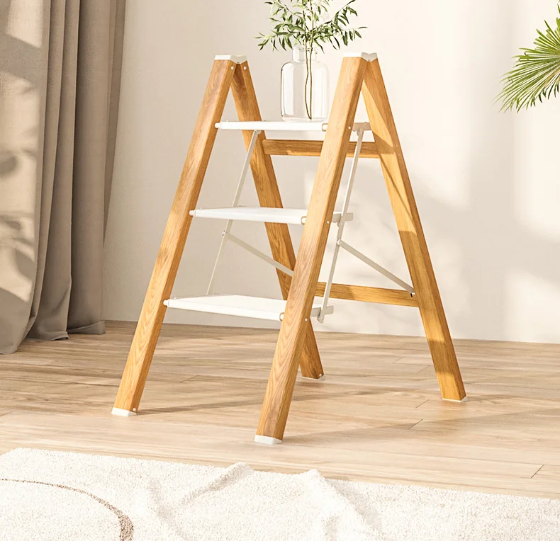 

Ge Meiju Small Ladder Household Folding Herringbone Ladder Multi functional Thickened Aluminum Alloy Flower Rack Staircase Three