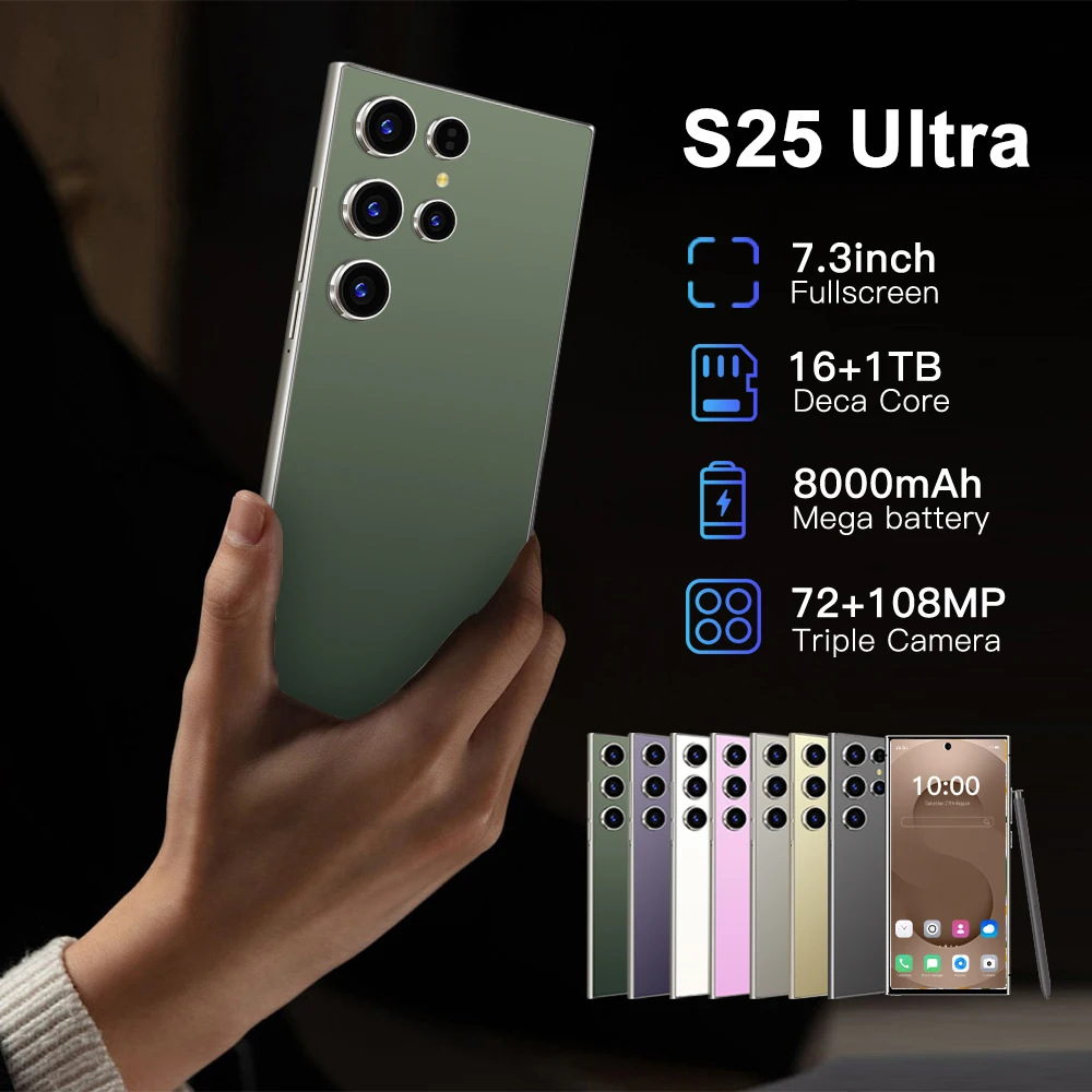 

Protective Cover For Original S25 Ultra Global Version 7.3" HD Smartphone Android 14 Cases For 5G Dual Sim 22GB+2TB Case