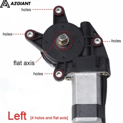 AZGIANT-motor elevador de ventana de coche eléctrico, regulador universal de 12V/24V, 4 agujeros, eje plano, izquierda/derecha