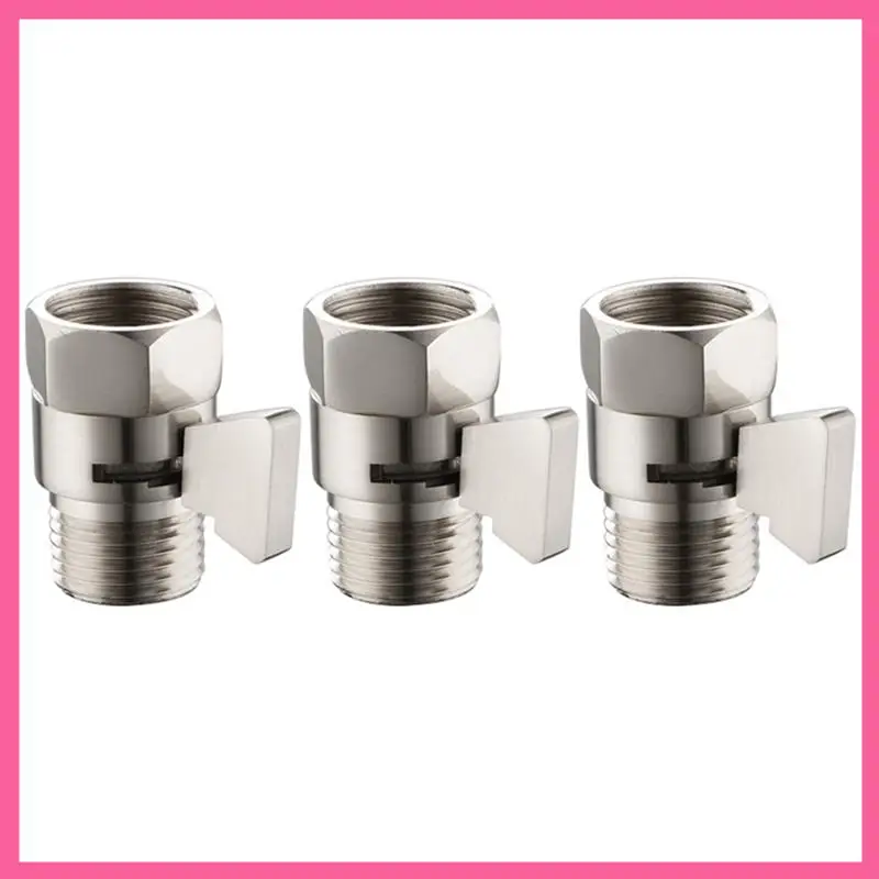 

ABNM 3PCS Shower Head Flow Control Valve, Straight-Way Valve 4 Points G1/2 Switch Valve, Switch Shower Stop Valve Durable Easy T