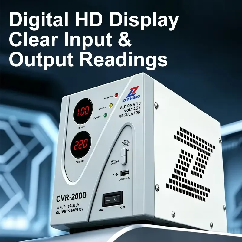 CVR 1000VA 1500VA Relay Type Voltage Stabilizer Single Phase 220V 230V 110V Automatic Voltage Regulator AVR for TV Fridge
