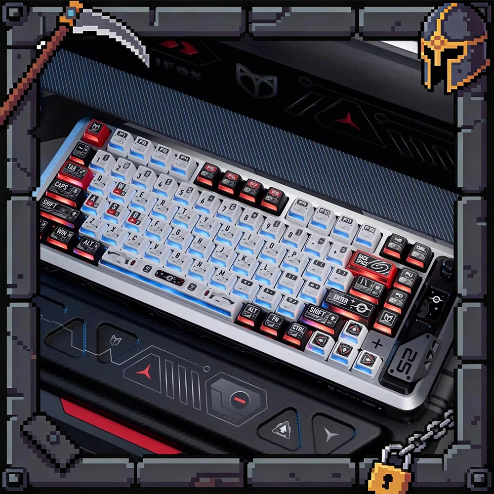 PIIFOX HDL-XJMH PC Keycaps PBT Transparent Five Sided Thermal Sublimation Keyboard Keycaps Transparent Customization Accessories