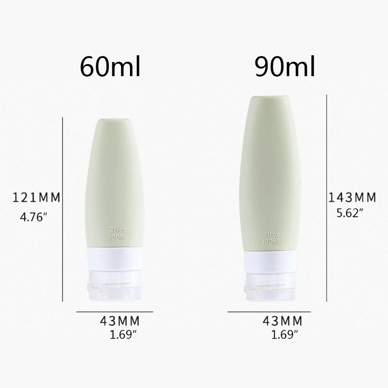 Set bottiglie da ricaricabili riutilizzabili Contenitori portatili per articoli da toeletta in silicone, ideali per