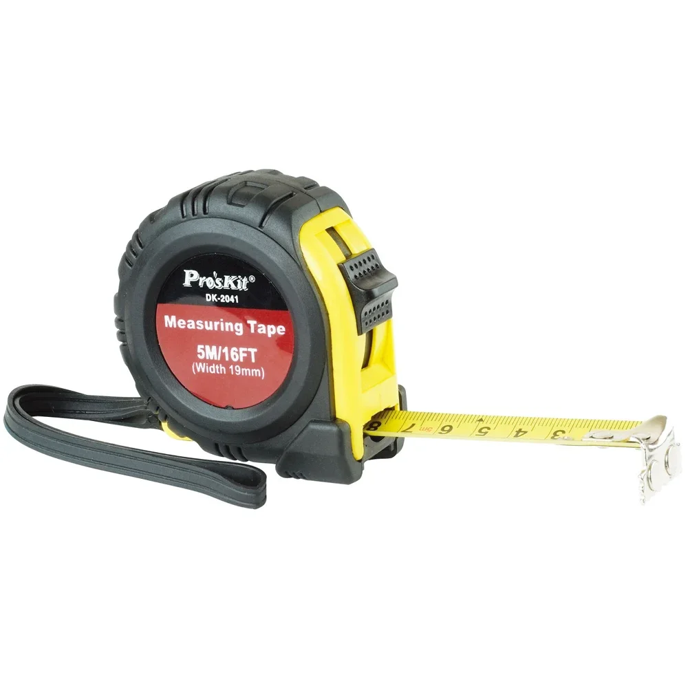 Pro'skit 5M Strong Magnetic Steel Tape Measure High Hardness Tapeline Range Finder For Wood Measuring Tool Non-Slip Ruler