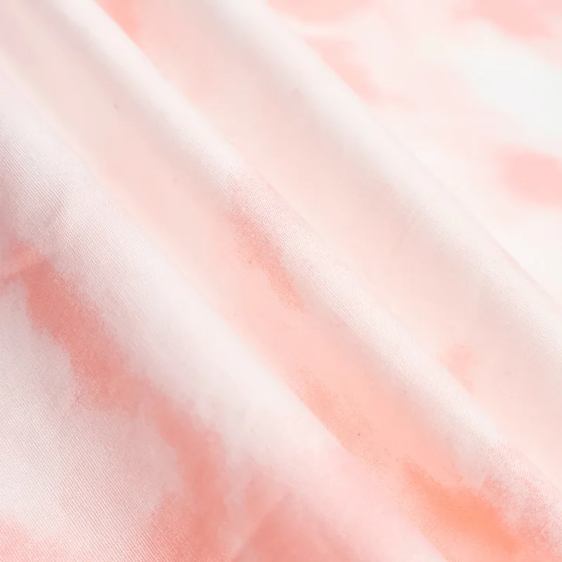 2 YardsPink tie-dye printed soft and skin-friendly pure cotton fabric Spring and summer shirt dress strap fabric