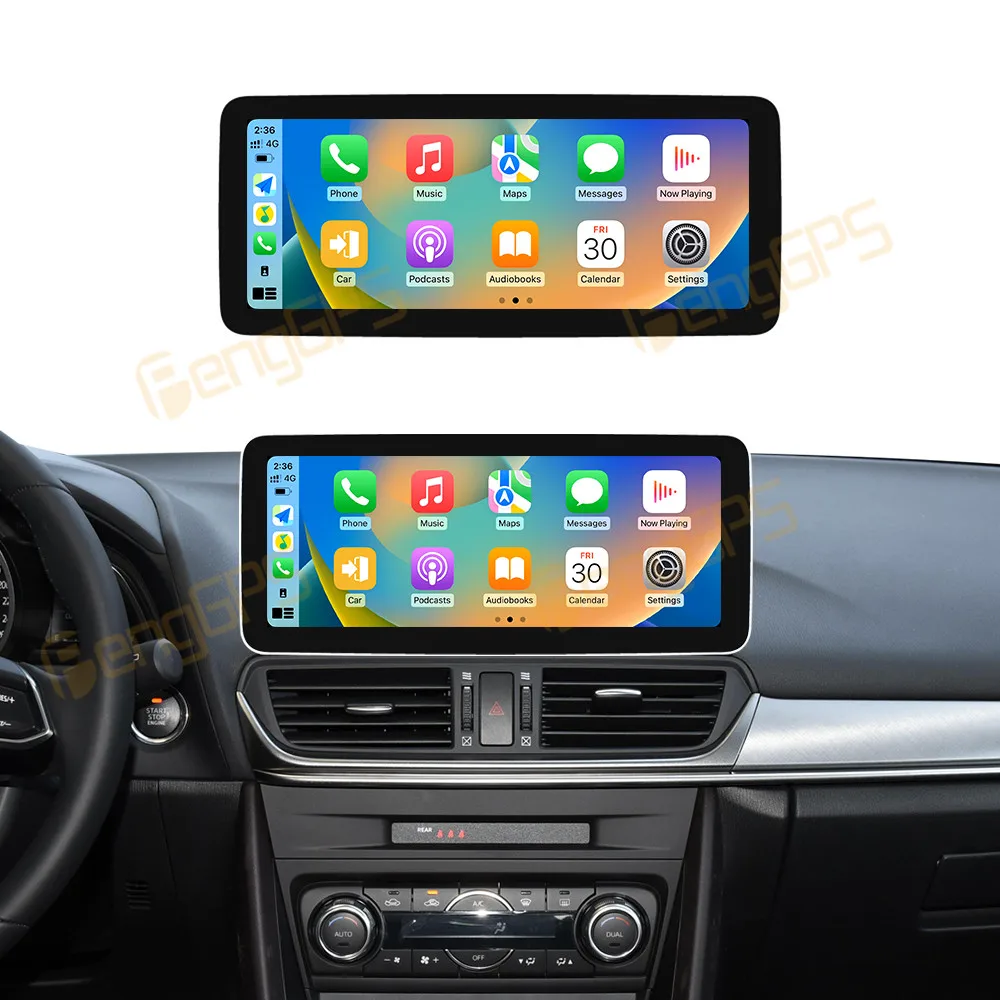12.3 Inch Android 14 CarPlay Car Radio For Mazda CX-4 2014-2021 Touch Screen Multimedia Player GPS Navigation Head Unit DSP Auto