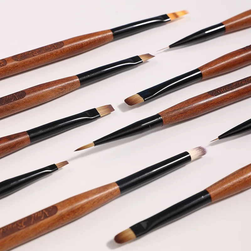 1/12개 네일 아트 브러쉬 12개 네일 라이너 브러쉬 네일 페인팅 펜 아크릴 UV 젤 브러쉬 크리스탈 옴브레 매니큐어 도구 네일 브러쉬