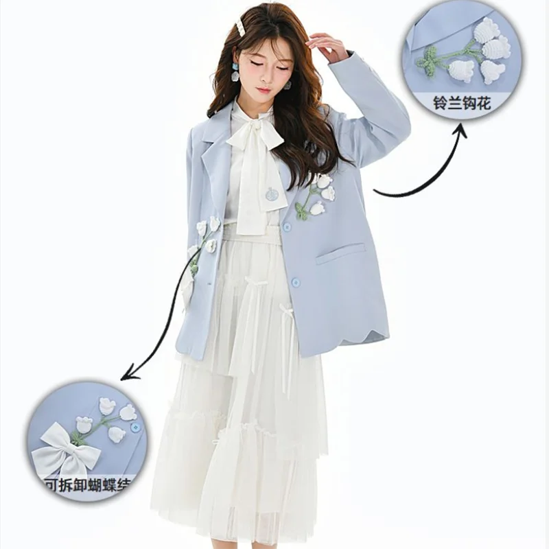 

Sweet Fresh Artistic Style Bell Detailing Women's Suit Jacket High-End Sensation Trendy Outerwear for Autumn New Arrival 2026