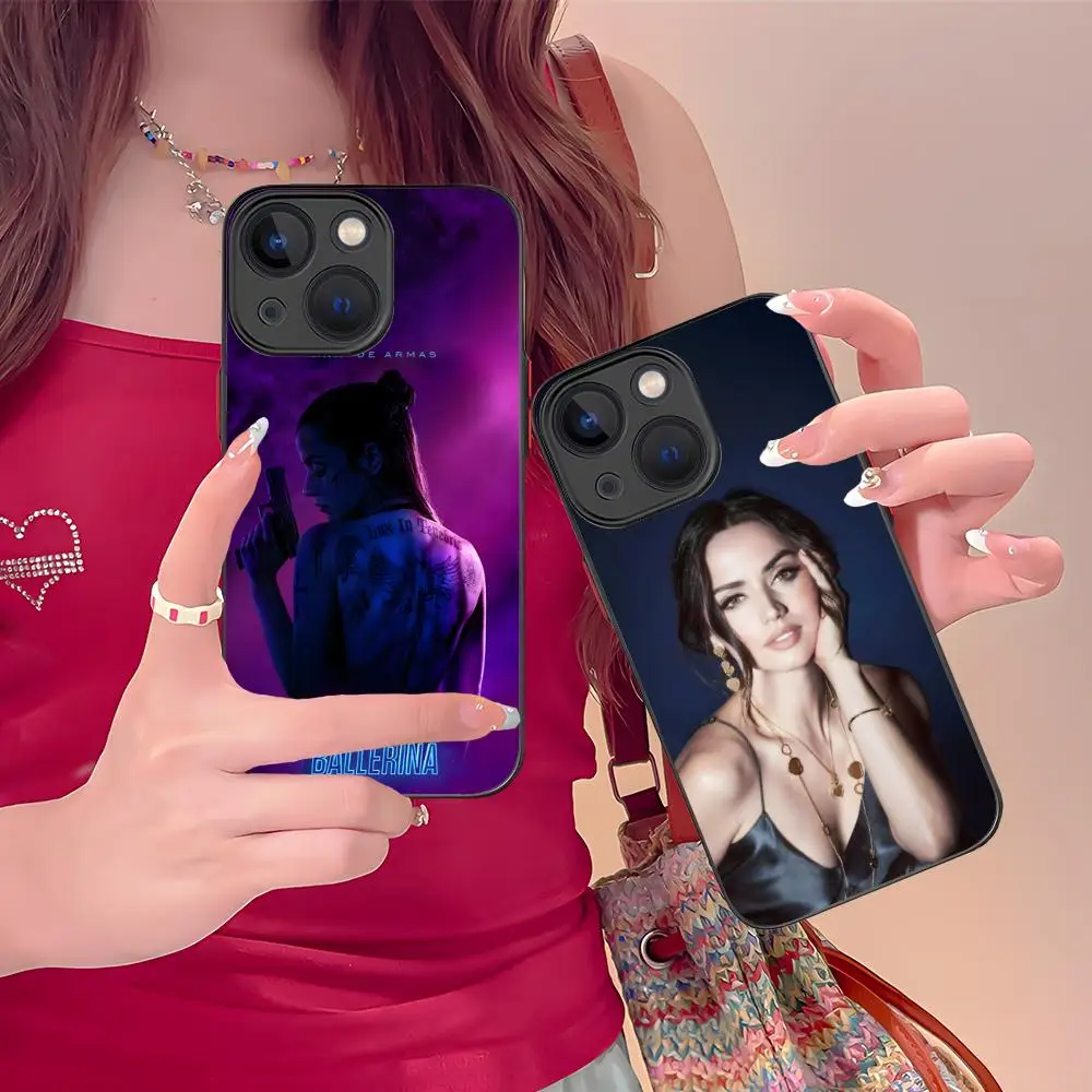 Funda de teléfono móvil Ana de Armas para iPhone 17 16 15 14 13 12 11 X XR XS 8 7 Air Pro Max Plus Mini funda de silicona colorida de lujo