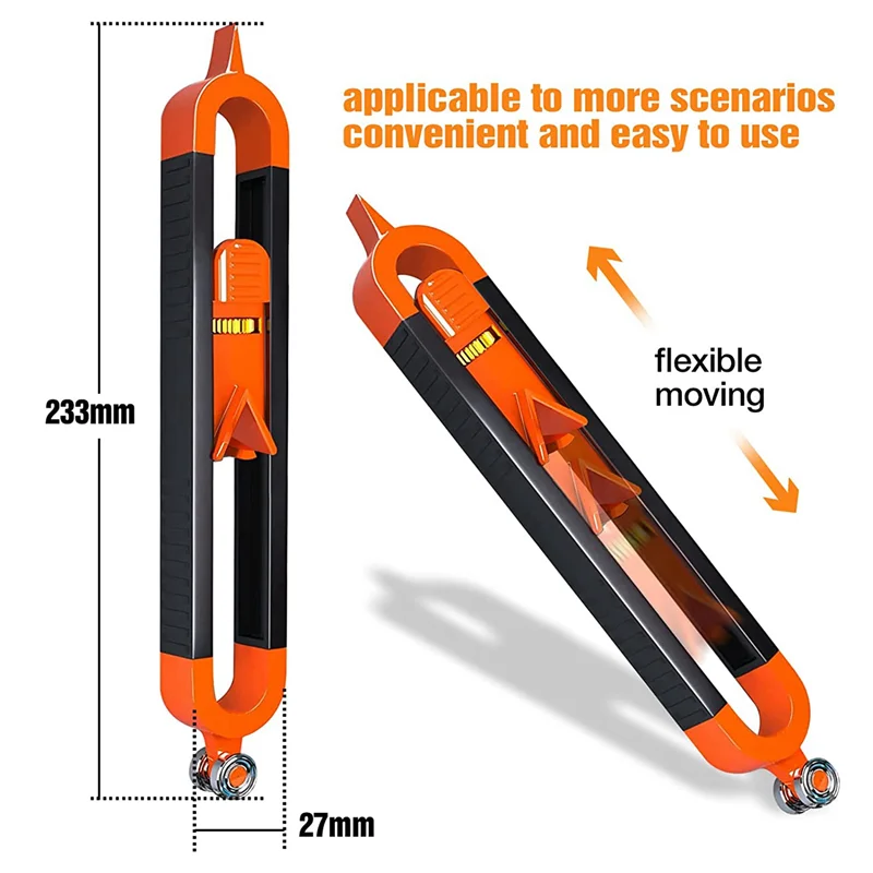 ABRW-Contour Measuring Tool With Lock For Pencil - Wood Scribe Tool Edge Corner Measuring Profile Duplicator With 6 Pencils