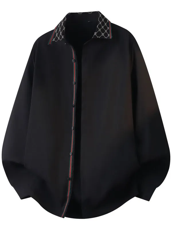 

Spliced Long Sve irt Stand Collar Casual Sle for Men Spring Autumn New Busin Casual irt Stand Fit Co...