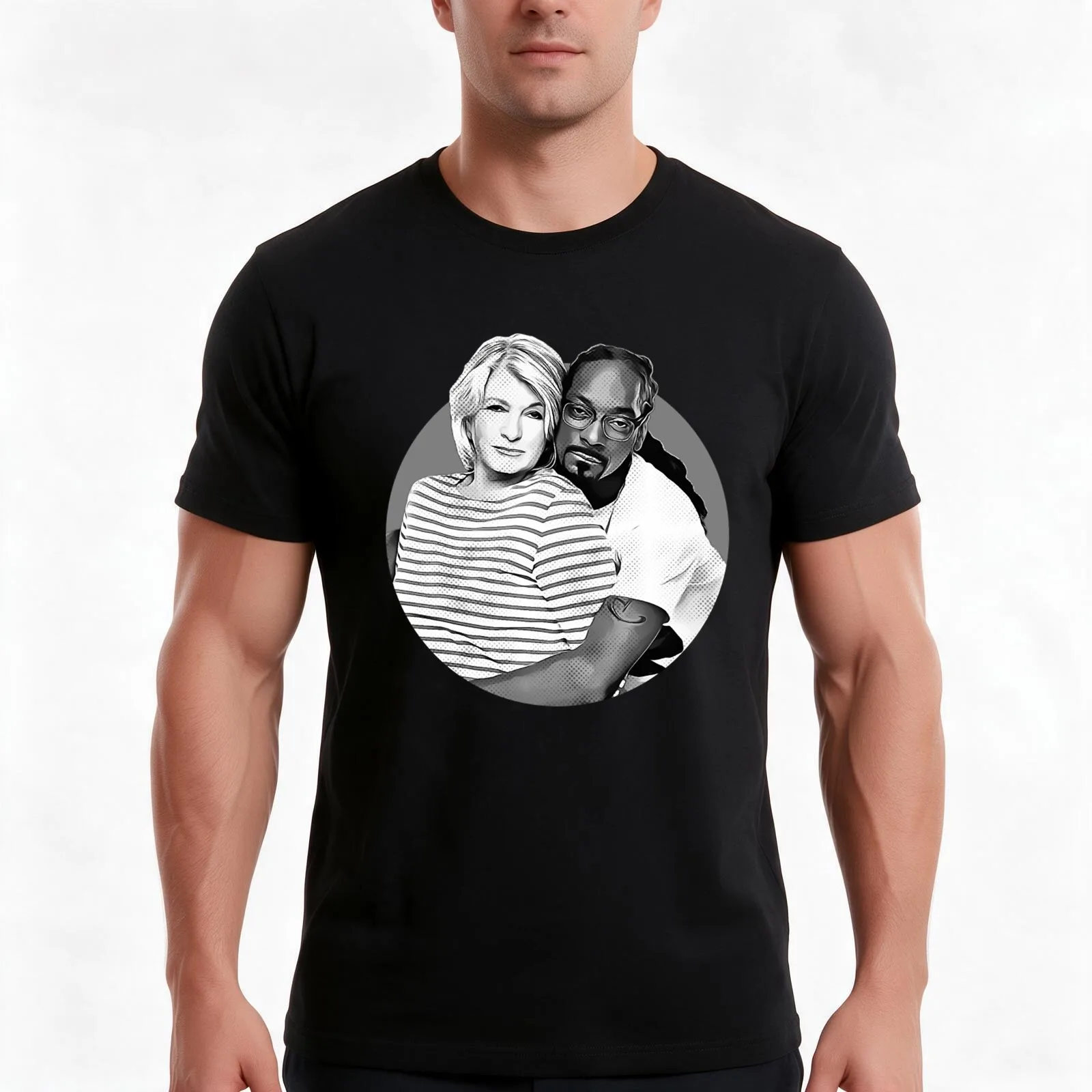 Martha Stewart Snoop and Martha T-Shirt, Summer Casual Cotton Tee, Oversized Streetwear Tops, Vintage Graphic Print, 100% Cotton