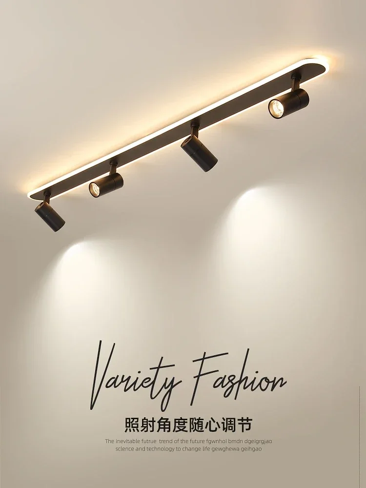 

Flush Mount LED Ceiling Light for Living Room, Modern Tube Track Lighting Fixture, Black