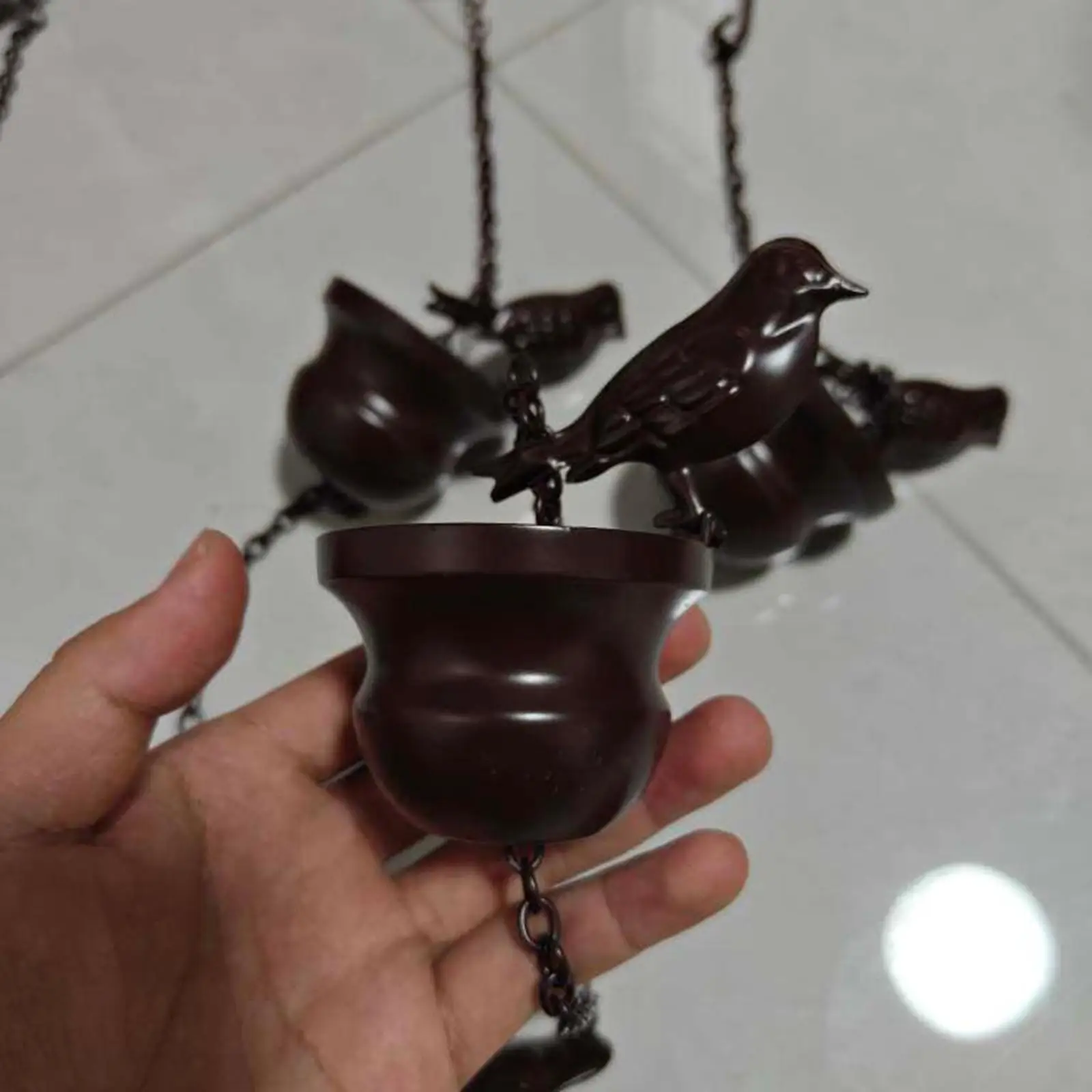 

Декоративная дождевая цепь из бронзового железа для сада, патио, крыши, 240 см