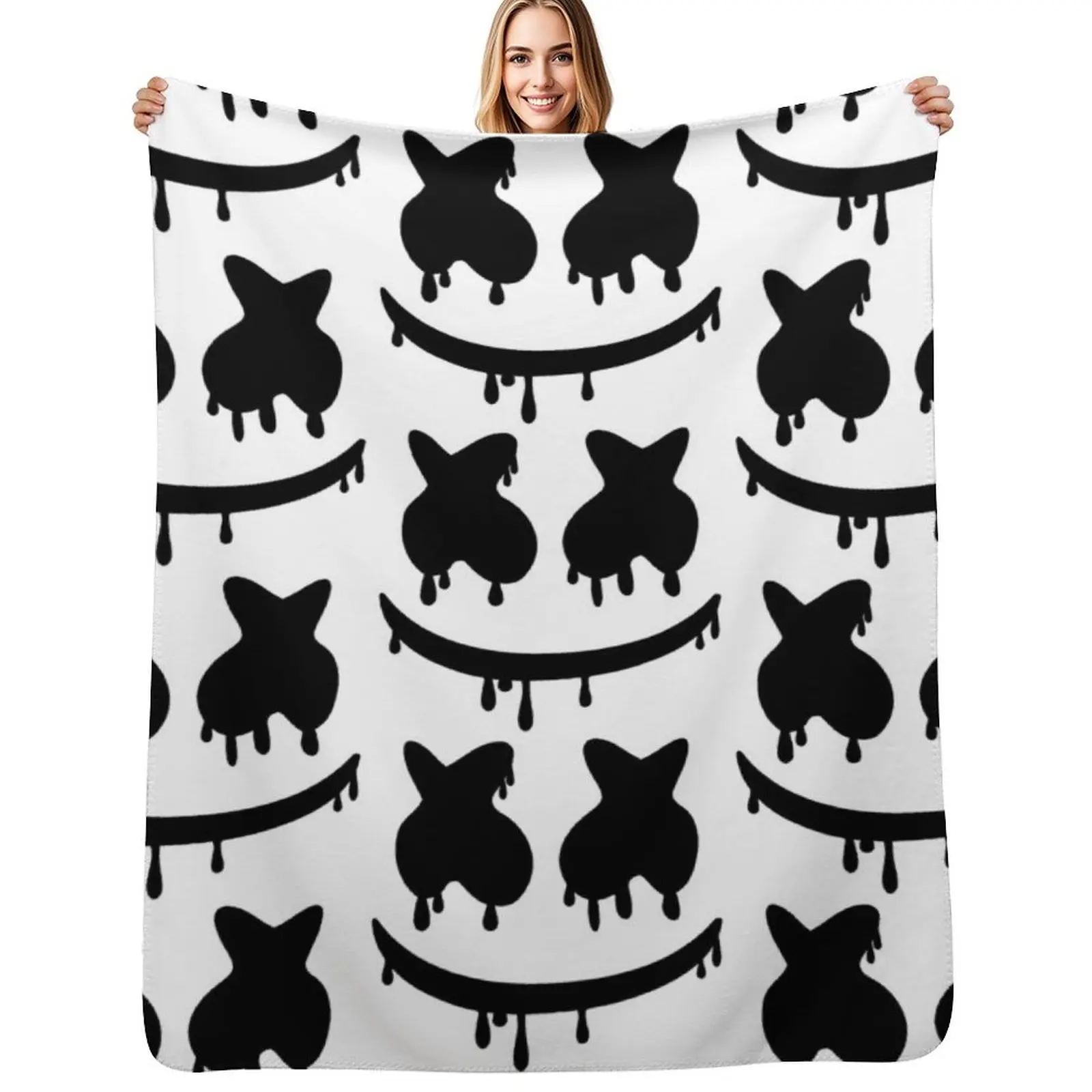 

Marshmello Throw Blanket wednesday Bed linens blankets ands Flannel Fabric Blankets