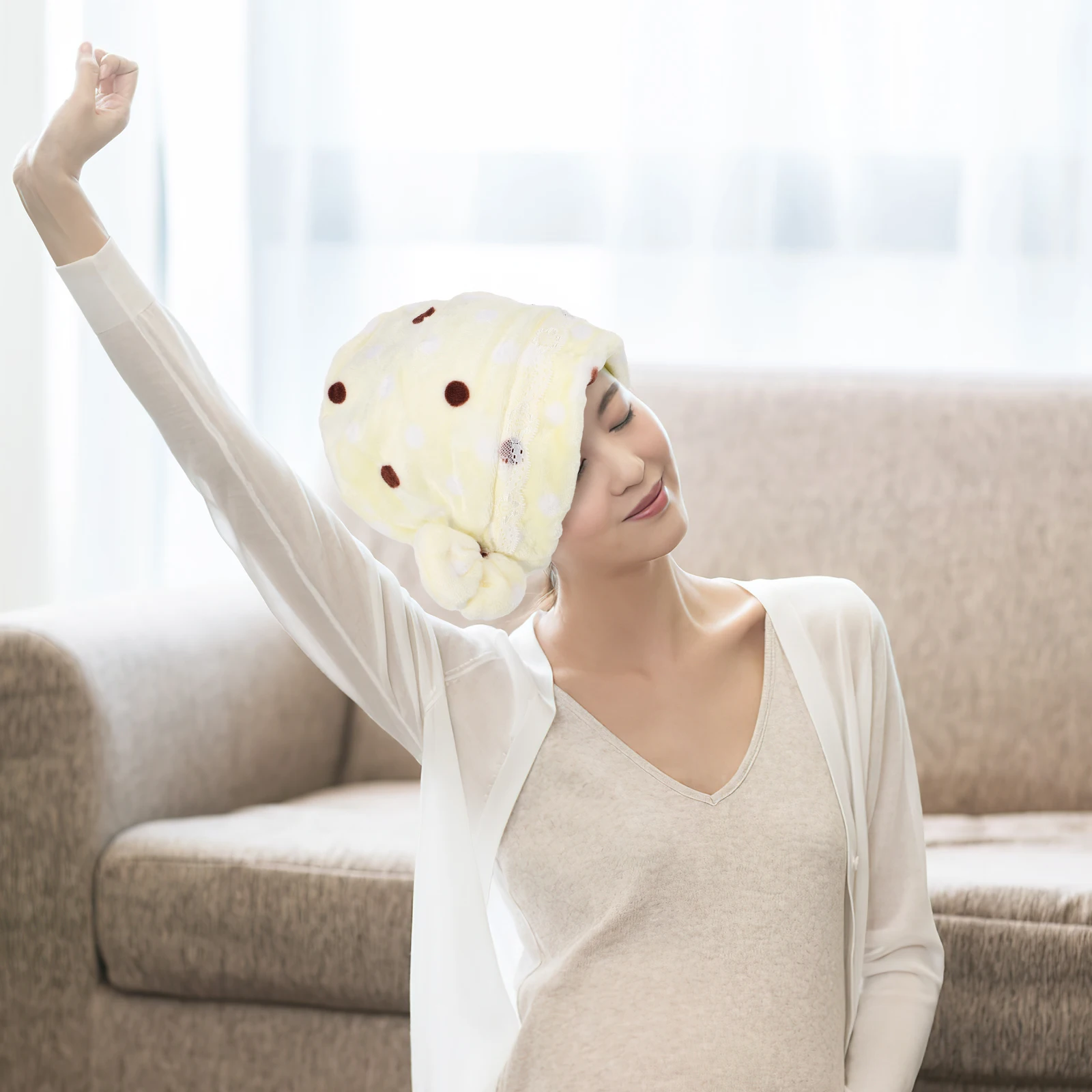 

2 Pcs Flannel Postpartum Hat Comfortable Breathable Adorable Maternity Cap Confinement Sleep Home Decor Item Soft Washable