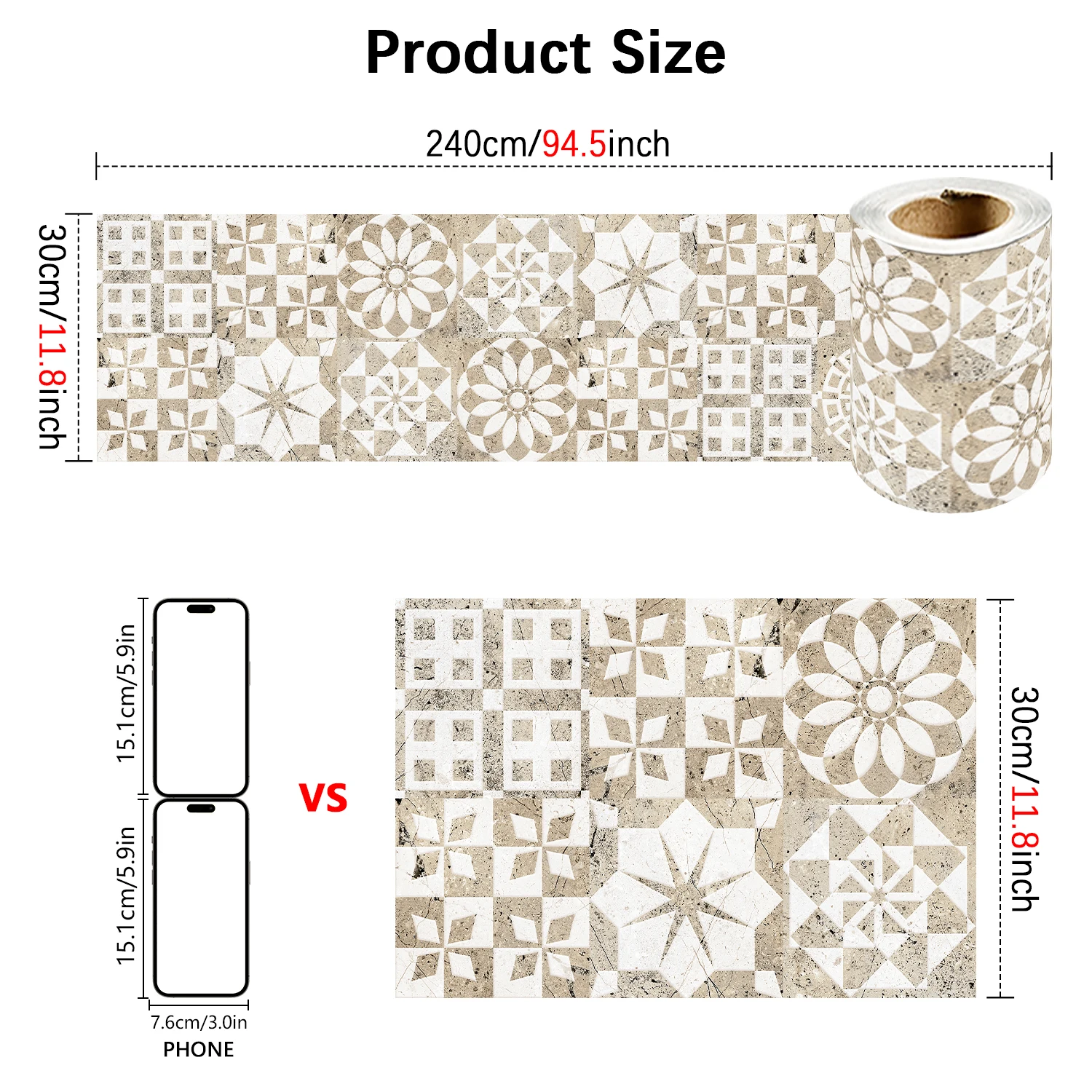 Marmor-Textur Keramik-Wandaufkleber Badezimmer Küche Backsplash Dekorative Zierleiste Fußleiste Abzieh- und Aufkleb-Kunst-Wandtattoos – Detail 8