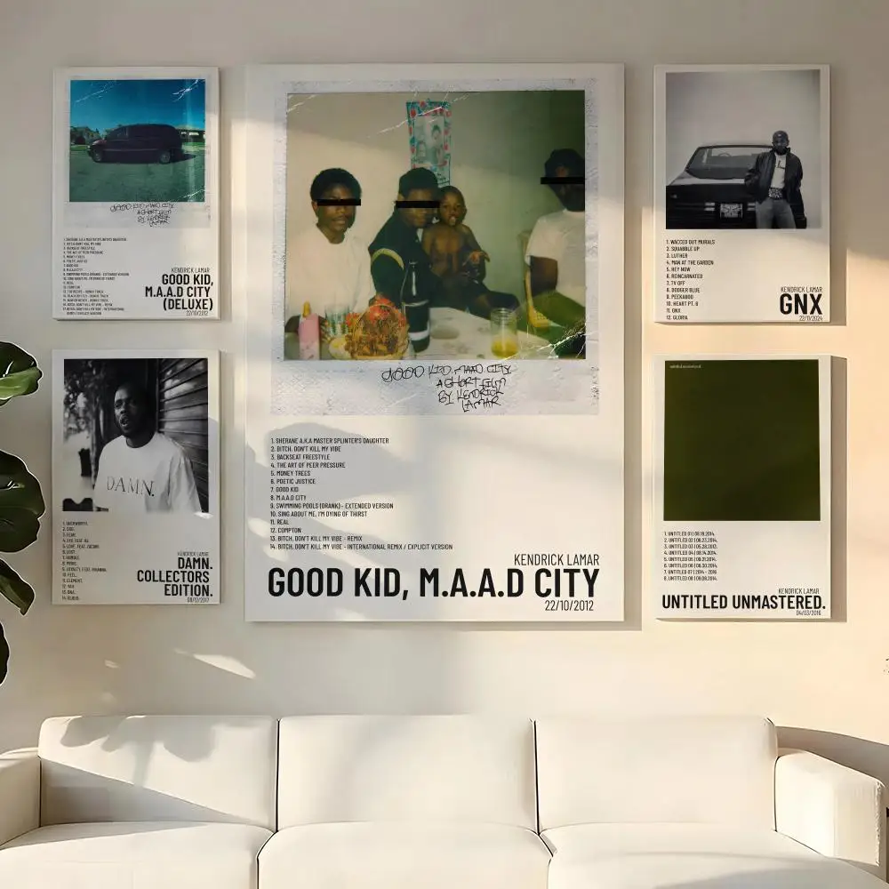 Rapper K-kendrickLamar Painting Calligraphy Wooden Framed Canvas Poster Wall Art HD Waterproof Print Home Decor