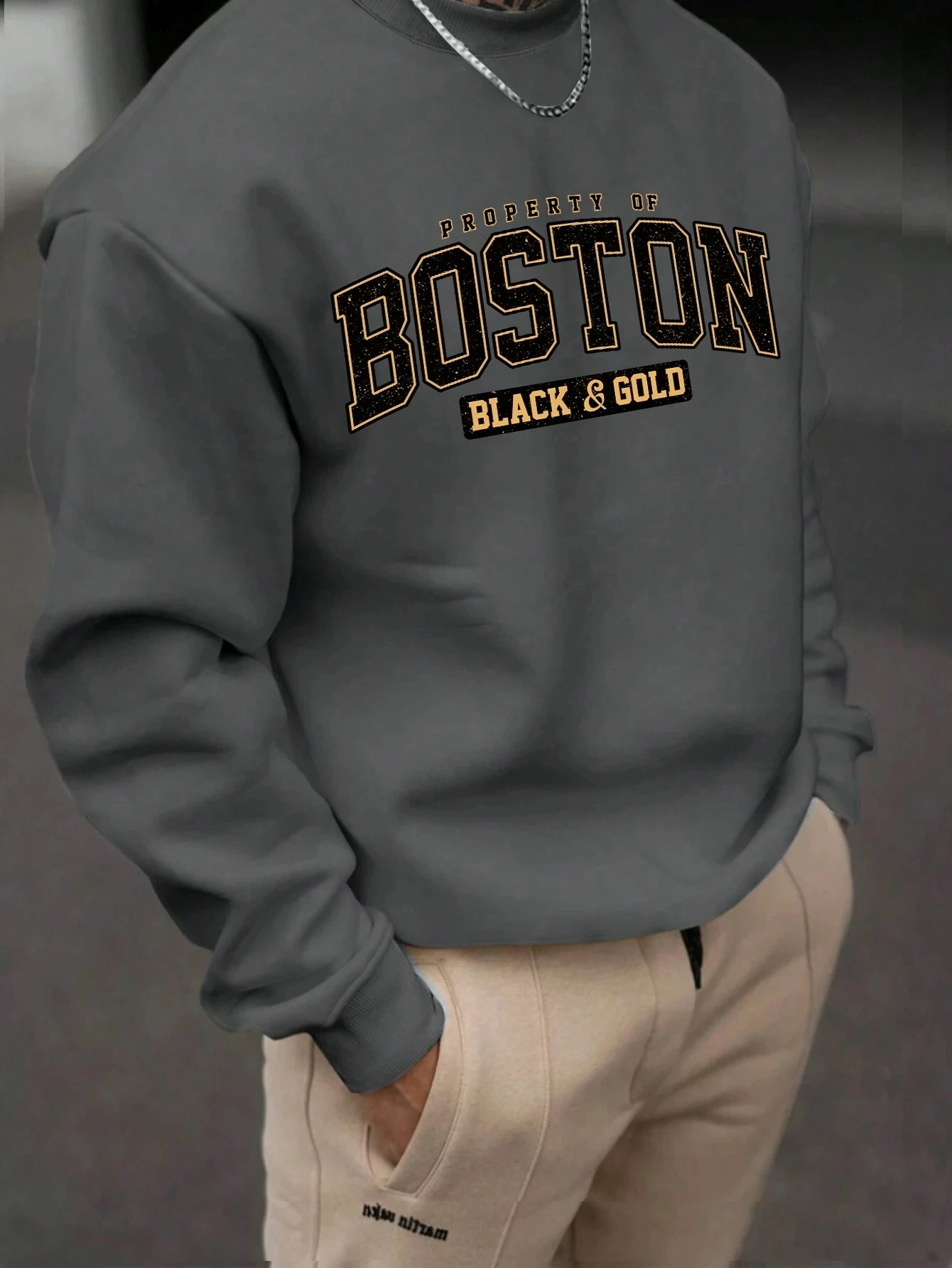 Boston Letter Print Round Collar Sweatshirt Autumn Winter WomenMen Hooded Clothing Harajuku Casual High Quanlity Cotton Pullover