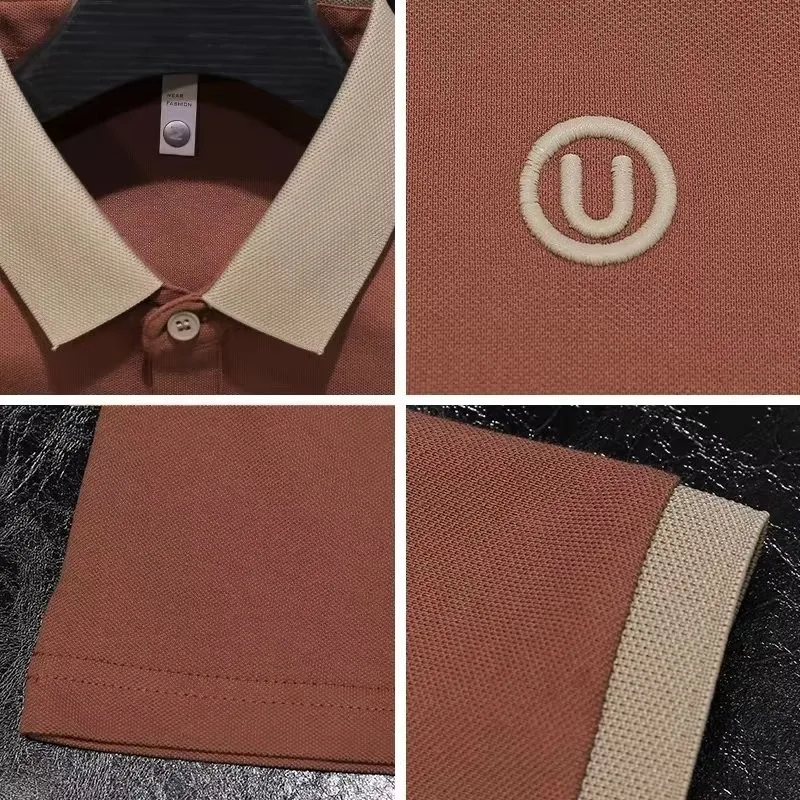 

Мужская футболка из ледяного шелка ort Sve с отложным воротником, облегающая летняя мода, новинка Sle f Sve, молодежный тренд