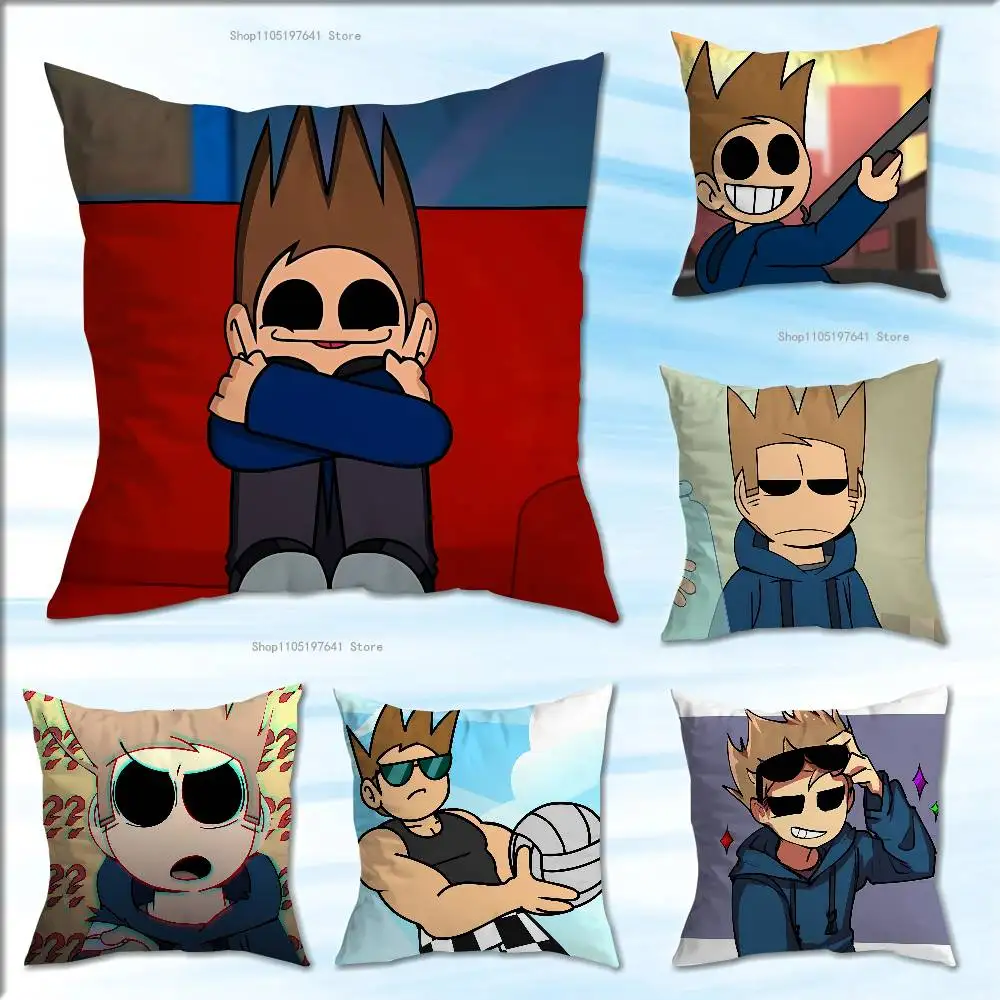 

Anime Eddsworld Tom Pillow Case For Sofa Decor Car Office Room Printing Cushion Cover Decorations and Protector