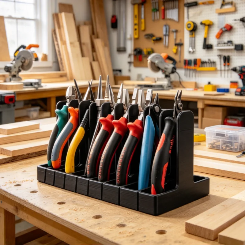 1 Stück – Mehrfach-Zangen-Organizer (6 oder 9 Fächer) – Werkzeug-Aufbewahrungsschale zur Organisation von DIY-Hardware-Werkzeugen – Detail 3
