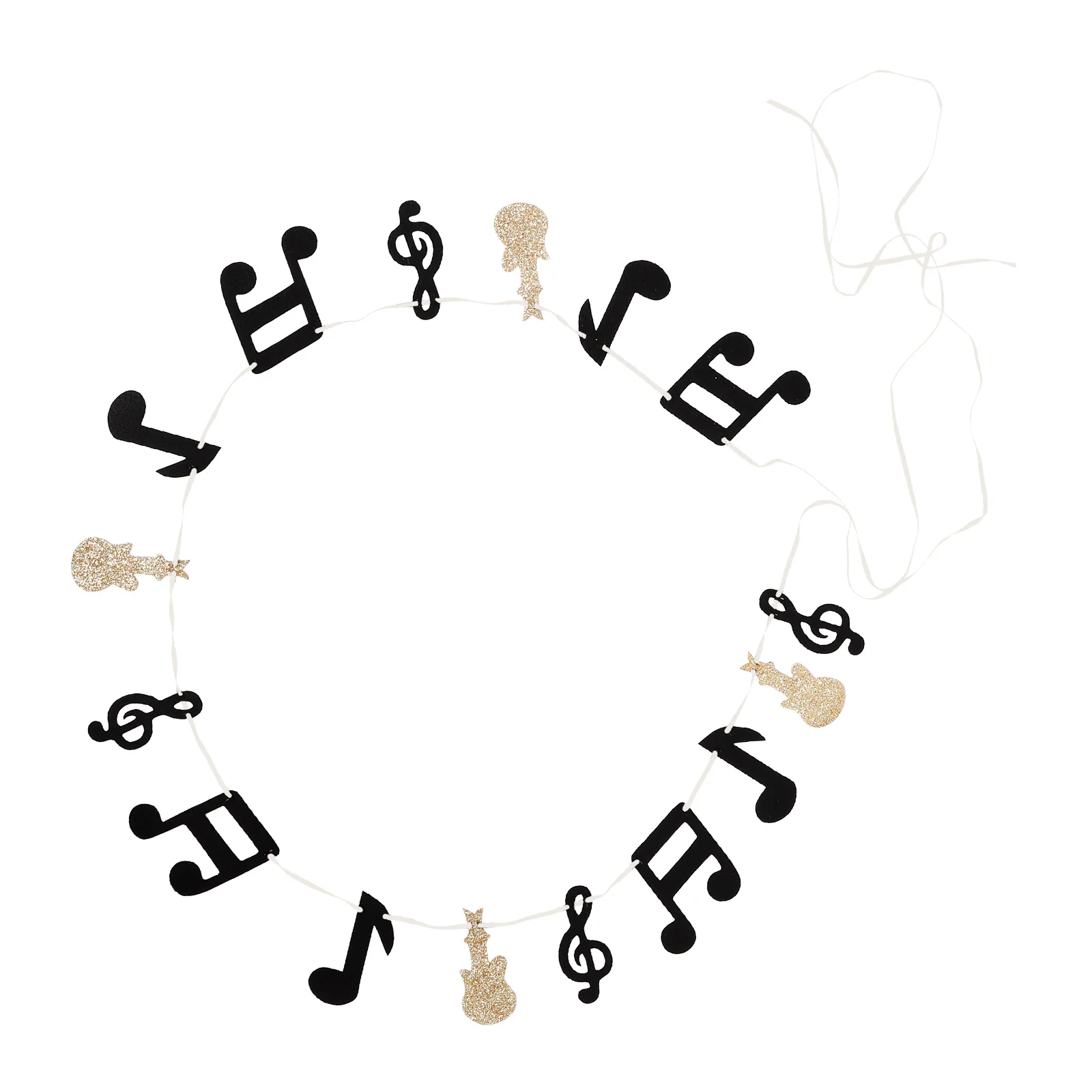 

Music Party Decorations Musical Note Guitar Banner Shiny Gold Confetti Rock Theme Wedding Supplies Non woven Fabric Hanging