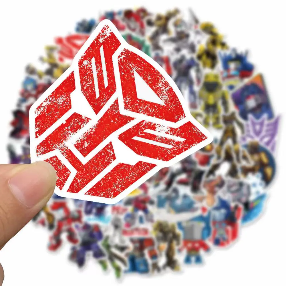 50pcs anime peripheral cartoon Optimus Prime Transformer sticker Pull rod case skateboard mobile phone helmet sticker