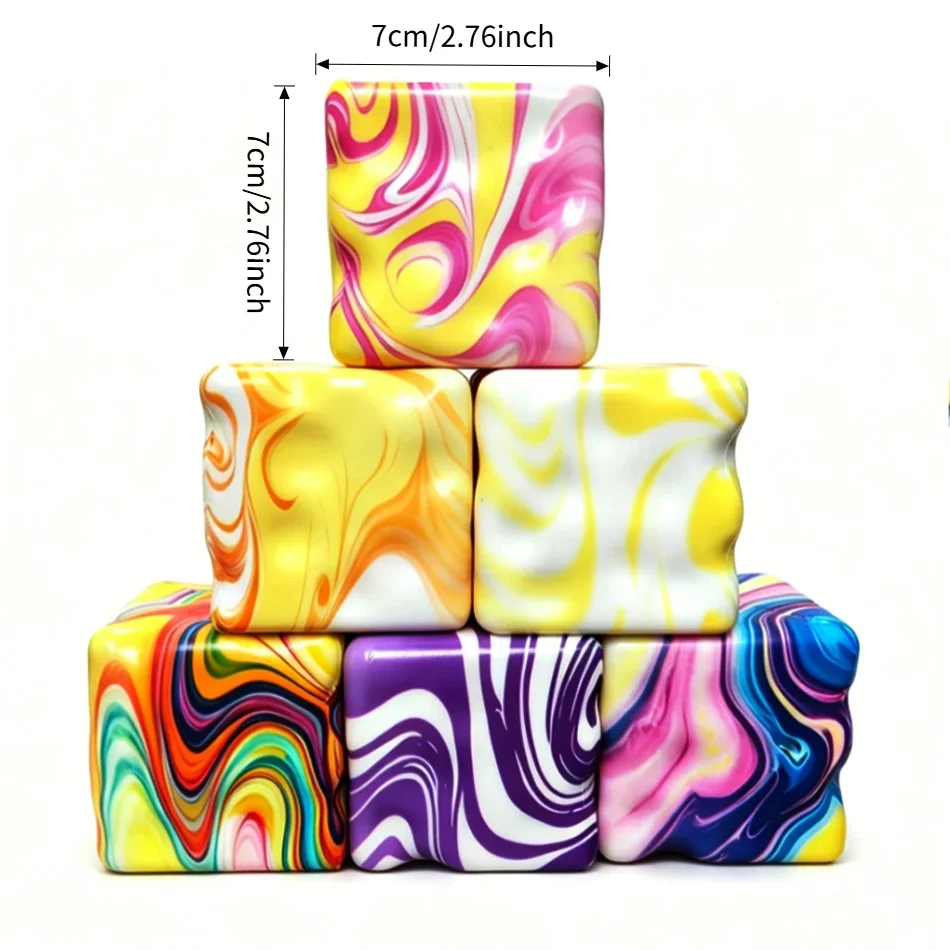 Hot Selling Marbled Swirl Cheese Squishy Stress Ball Slow Rebound Squeeze Fidget Toy for Sensory Relief ADHD Autism Kids Adults