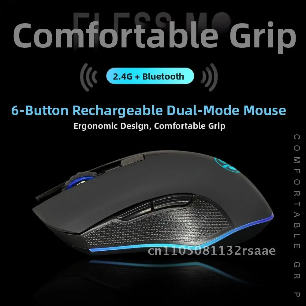 

M6 Wireless Bluetooth 5.2 Mouse Charging Triple Mode - Mute for Office And Gaming Ergonomic Design 2400dpi Resolution