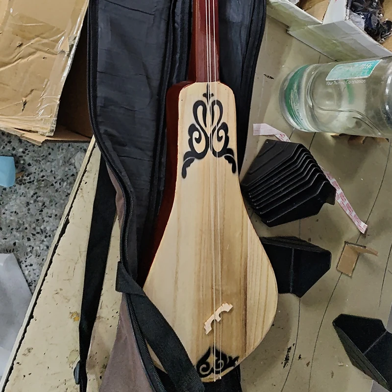 90CM Kumzi Handmade Xinjiang Komuz Adult Stage Performance Dancing 3 Stringed Plucked Instrument Traditional Folk Ethnic Kumzi