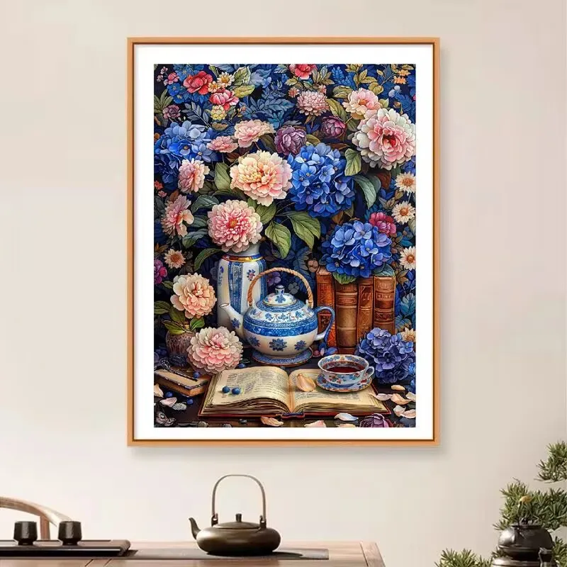 11CT 9CT Flowers Embroidery DIY Printed Kits Cross Stitch Thread Needlework Sets Home Decor Crafts