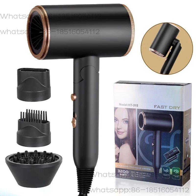 Foldable Negative Ion Hair Dryer Student 3 Temperature Control Hair Blower Compact Portable Hairdryer for Students