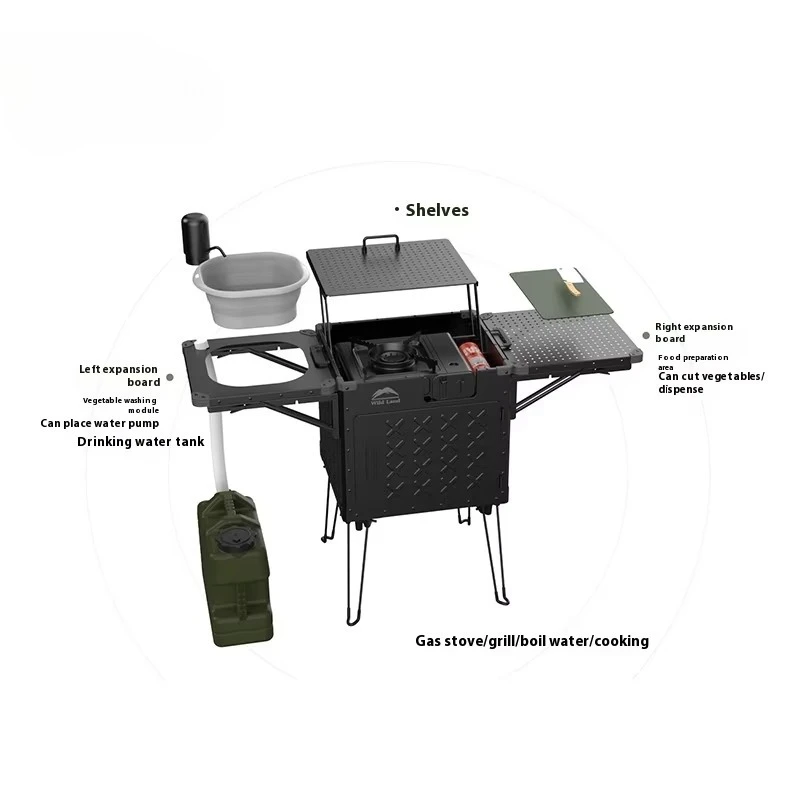 Portable Foldable Aluminum Alloy Camp Stove Set Multi-Functional Outdoor Cooking System for Hiking Survival Gear Camping Kitchen