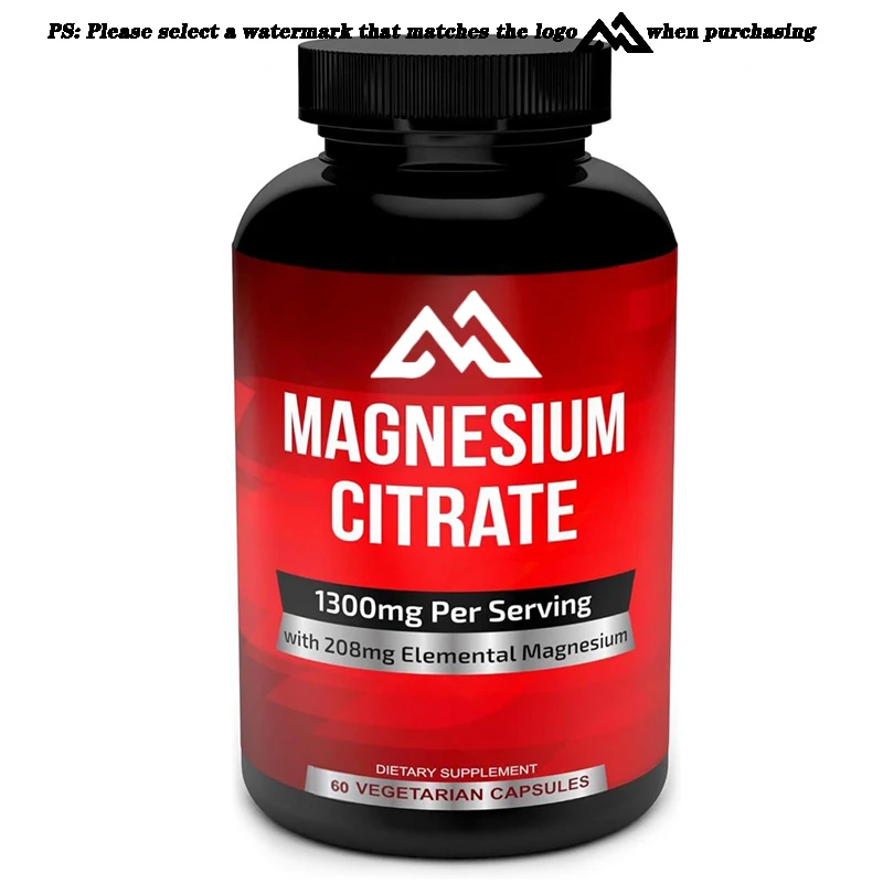 Pure magnesium citrate capsules -1300mg magnesium supplement containing elemental magnesium -60 vegetarian capsules