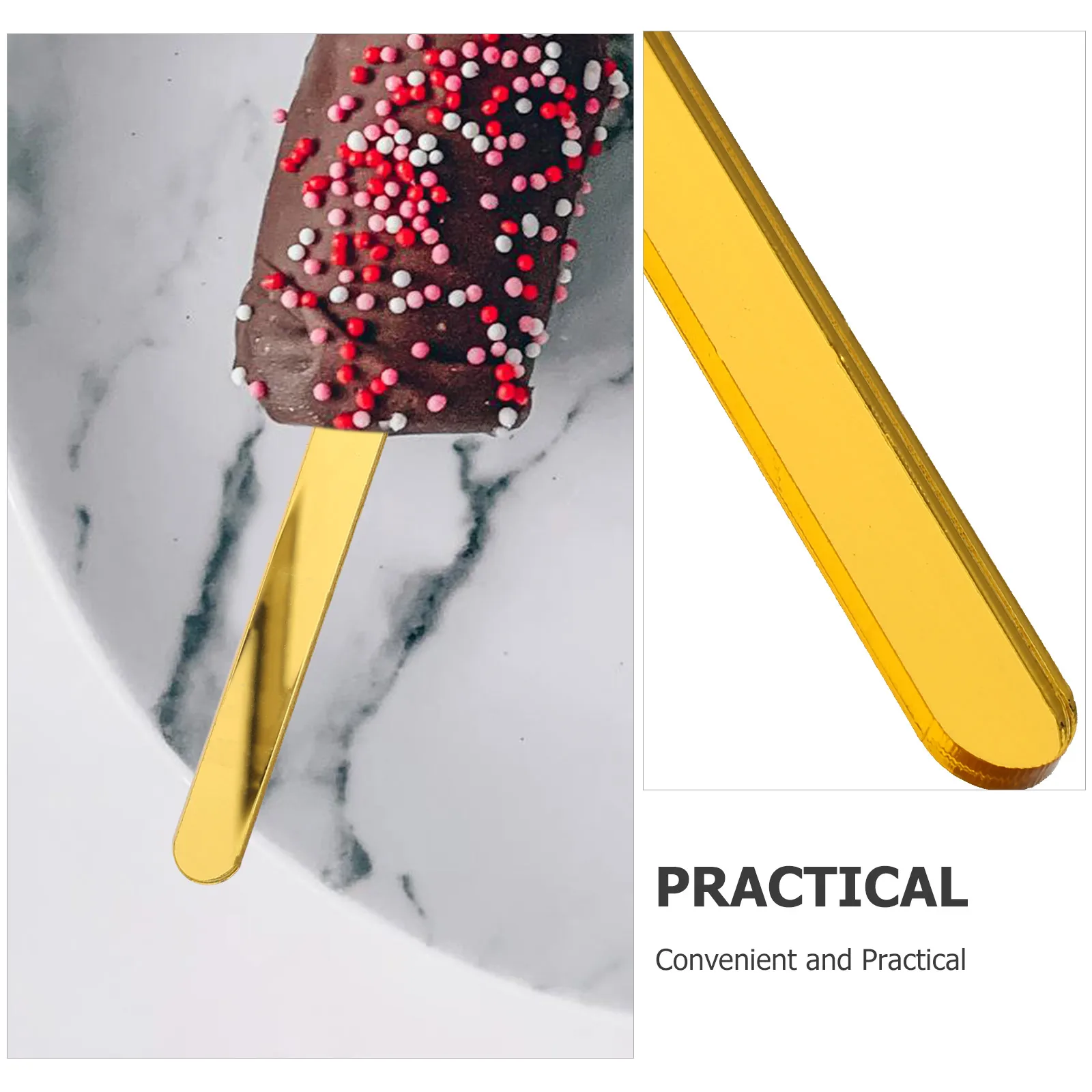 

20Pcs Acrylic Ice Cream Sticks Reusable Smooth DIY Craft Making Sticks for Popsicles Ice Candy Lolly Supplies DIY Stick