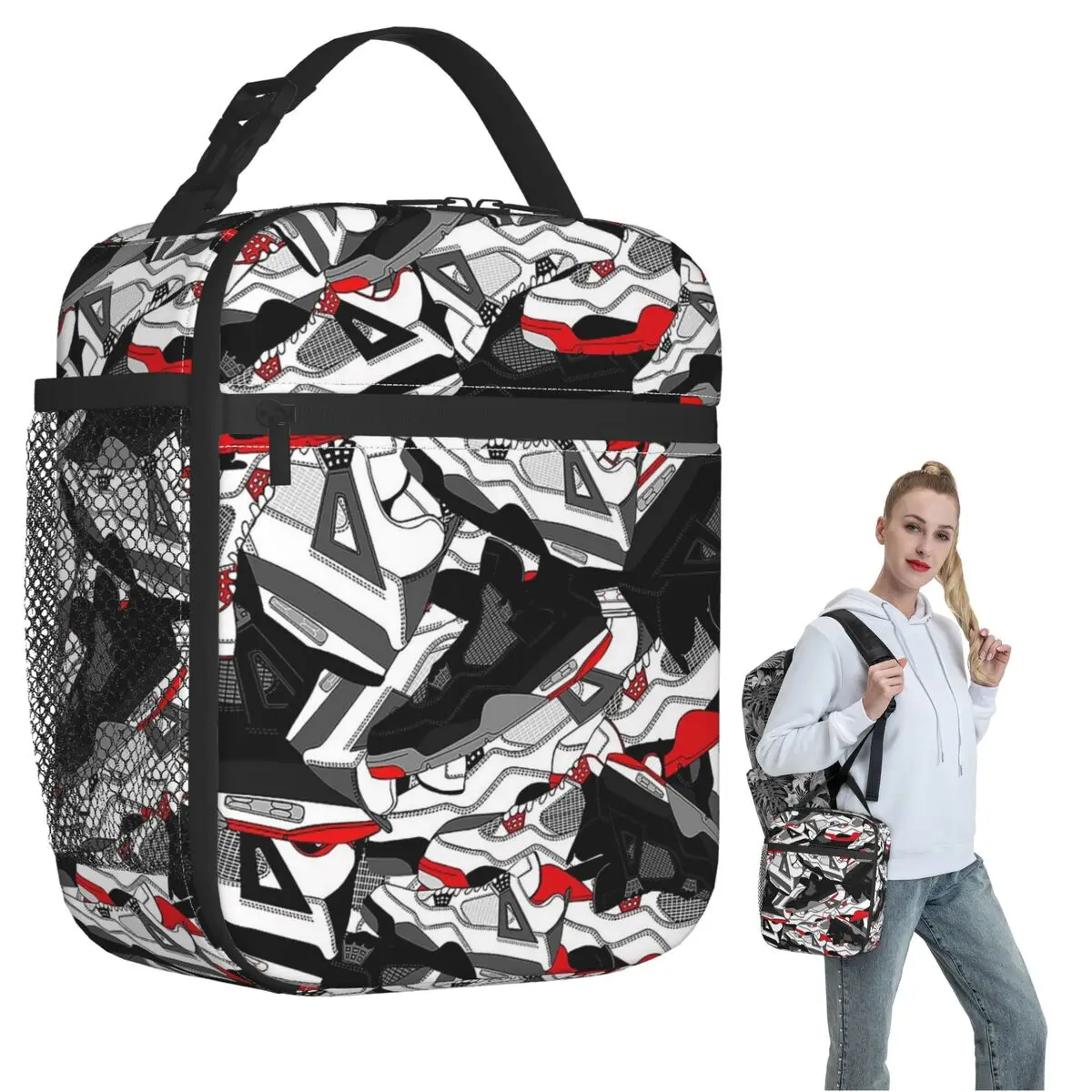 J4 Artwork 23 Insulated Lunch Bag for Women Children Leakproof Food Boxes Thermal Lunch Box Tote