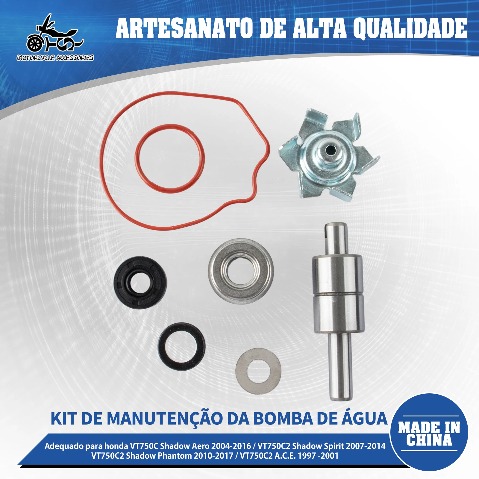 Kit de Reparo da Bomba de Água SJ para Motocicletas Honda VT750C Shadow Aero 04-16 NV400 NV600 VT600C NV750C2 Shadow NTV650 Revere