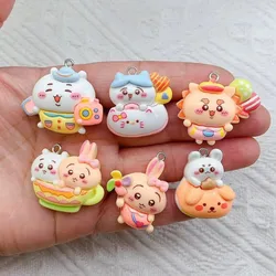 10Pcs Cartoon Animal Resin Charms Kawaii DIY Decor Accessories Earring KeyChain Necklace Trinket Pendant Jewelry Findings charms