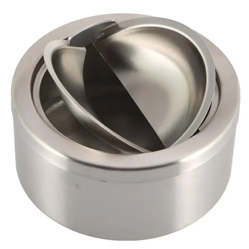

Stainless Steel Ashtrays with Lid Home LivingSilver Round Windproof Ashtray Lighters Smoking Accessories