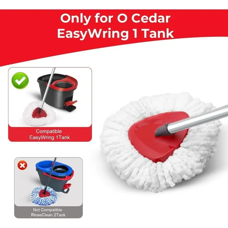 Spin Mop Replacement Head for O Cedar EasyWring 1 Tank 2 Microfiber Mop Refills 30-58