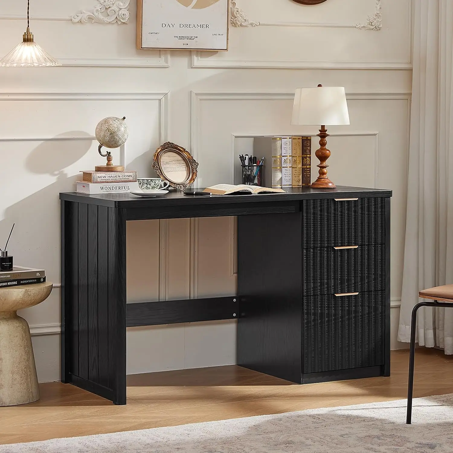 Office Desk with 3 Drawers Storage File Cabinet 48