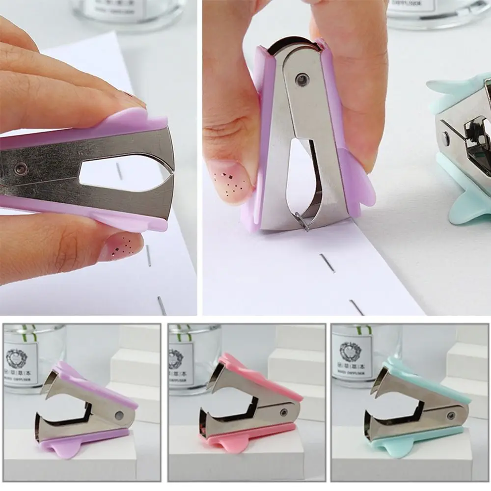 

3PCS Macaron Color Portable Multi-Function Stapler Removal Machine Staple Remover Stationery Tools Nail Out Extractor Puller