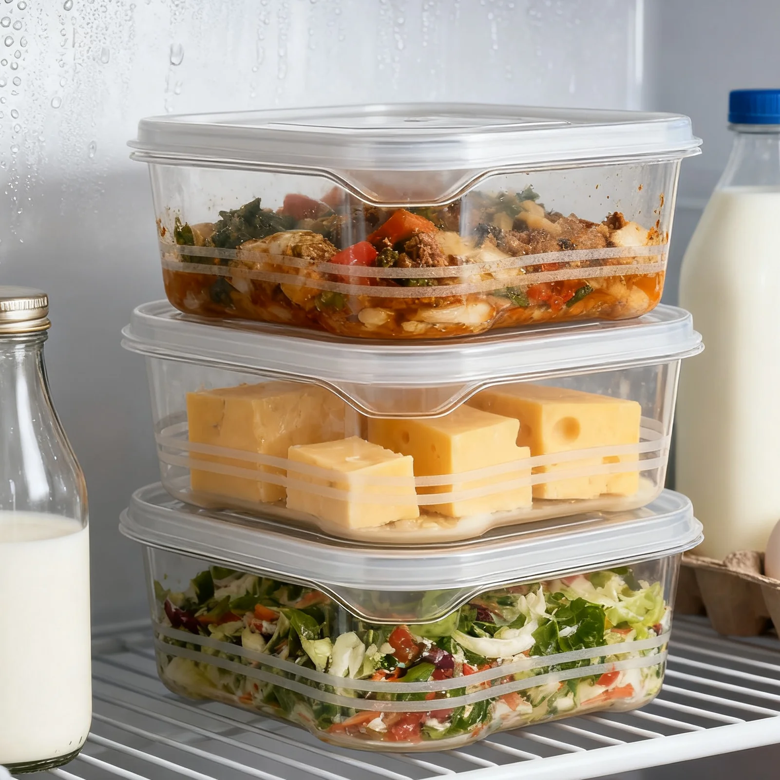 Auslaufsichere Obst-Aufbewahrungsbehälter, luftdichte Kühlschrank-Lebensmittelhalter mit Deckel, Küche, Familientreffen, Picknick, Schule, Party, Camping