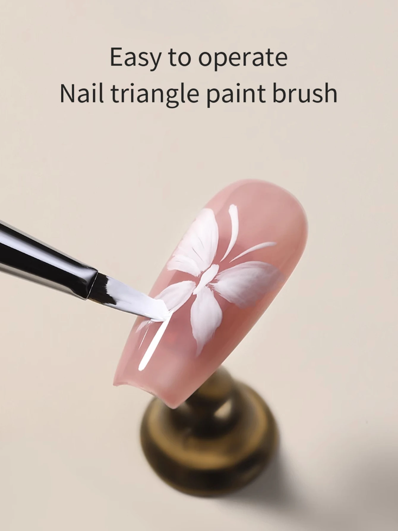 ANNIES 1Pcs/Metal Tube Nail Brush Triangle Pen Color Painting Flower Pointed Triangle Brush Nail Special Tool