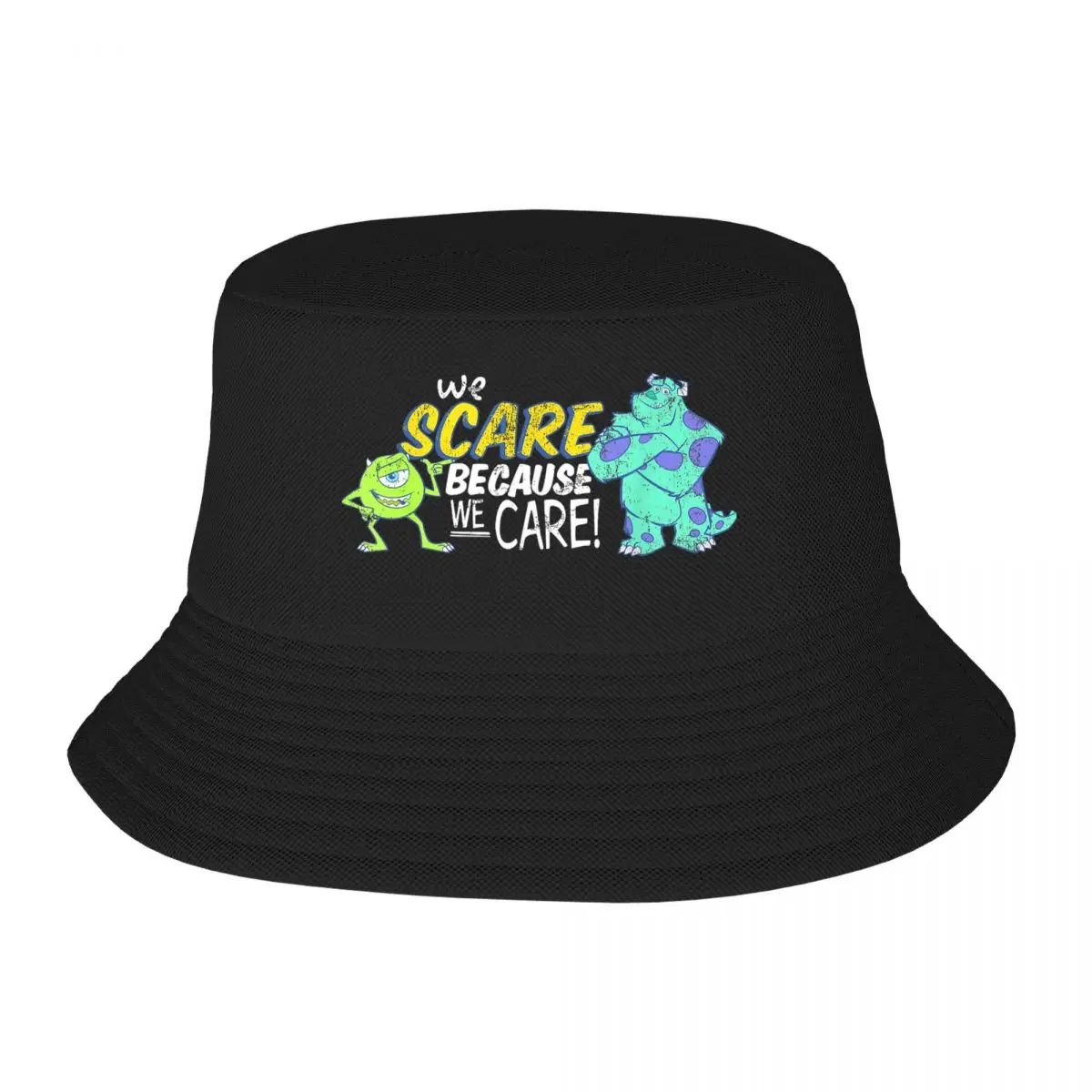 Monsters Inc We Scare Because We Care Bob Hat Beach Hatwear Accessories Fishing Fisherman Caps for Teen Panama Hat Foldable